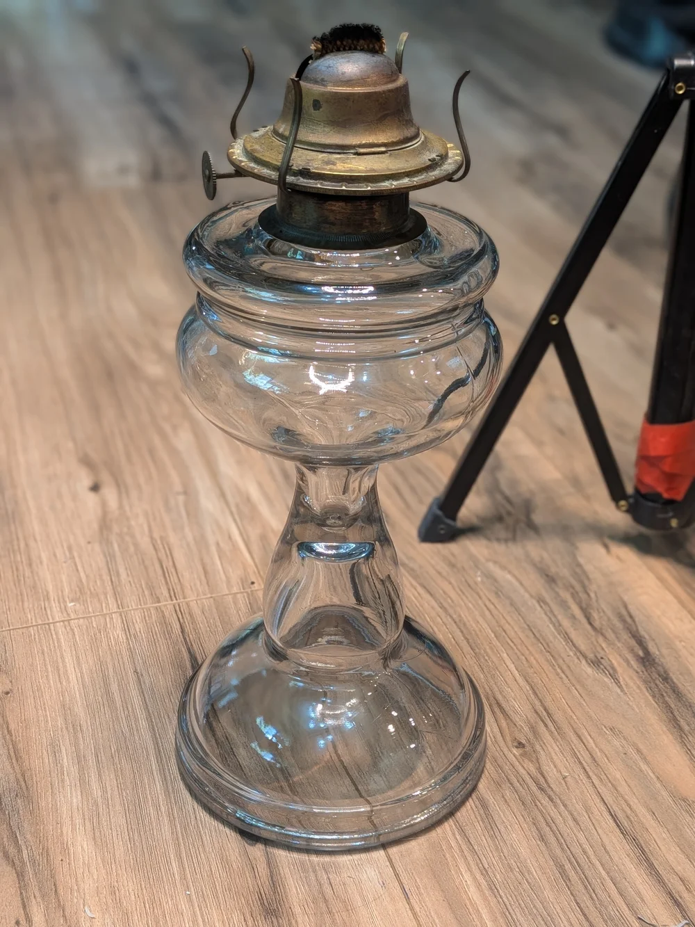 Clear Glass Vintage-Style Oil Lamp - Classic Home Accent